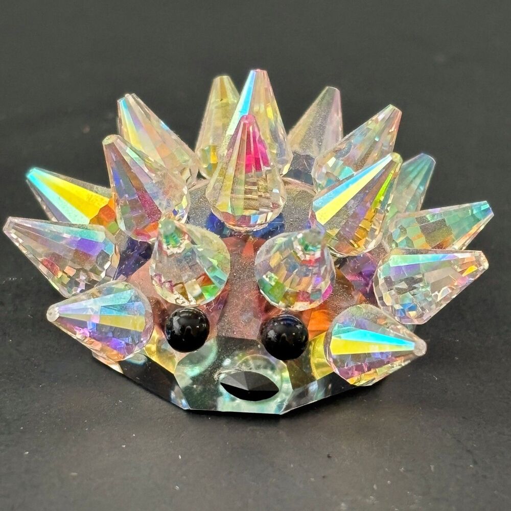 Crystallite Iridescent Hedgehog Figurine Multicolor Crystal Porcupine
